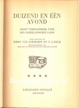 Duizend En Een Avond Lokhorst Emmy Kelk C J Boekenwebsite Nl