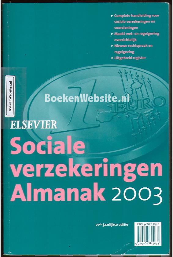 Sociale Verzekeringen Almanak 2003, Tappel J.B. | BoekenWebsite.nl